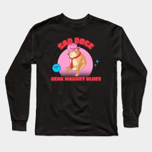 Sad Doge Dump It Crypto Meme Long Sleeve T-Shirt